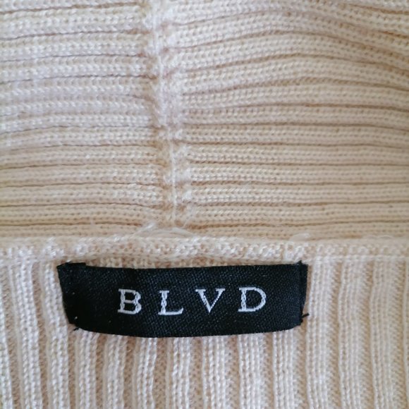 BLVD Womens Beige Long Sleeve Shawl Lapel Open Front Cardigan Sweater Size M - Picture 5 of 7